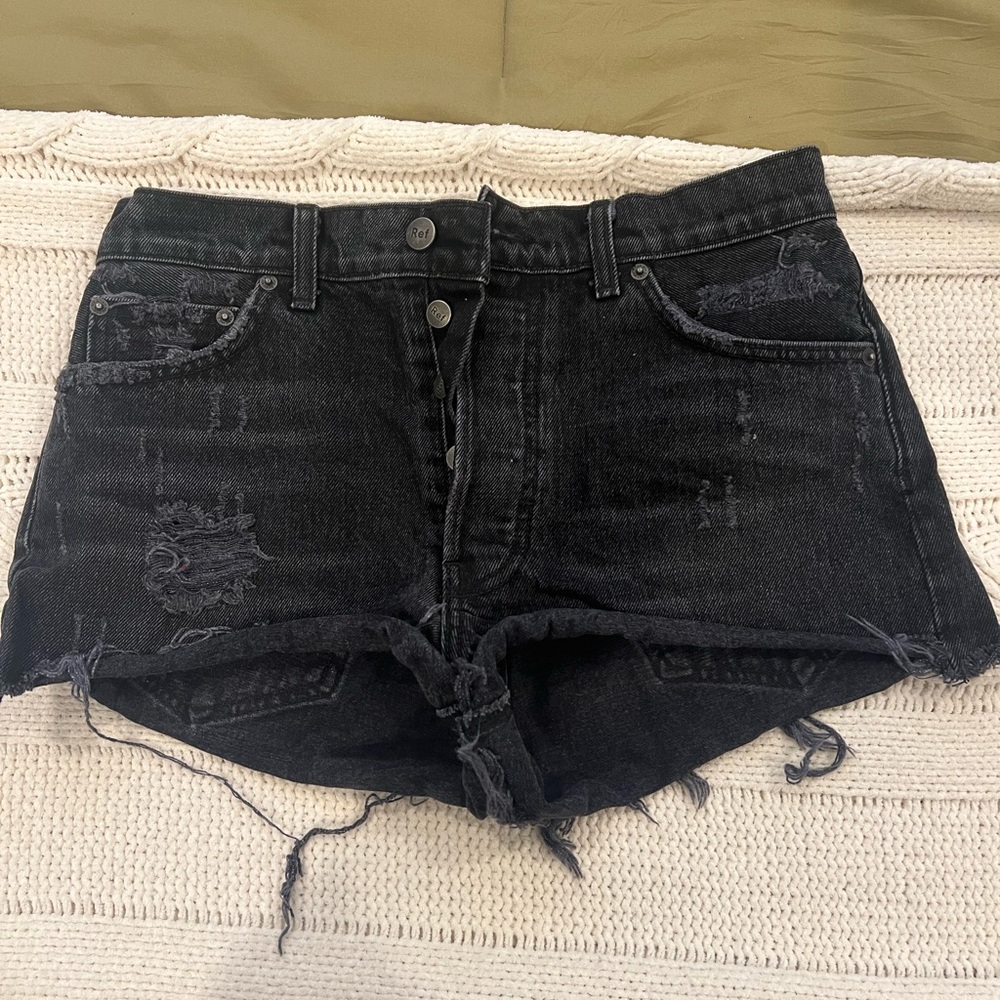 reformation black jean shorts, size 26 and in perfect condition!
